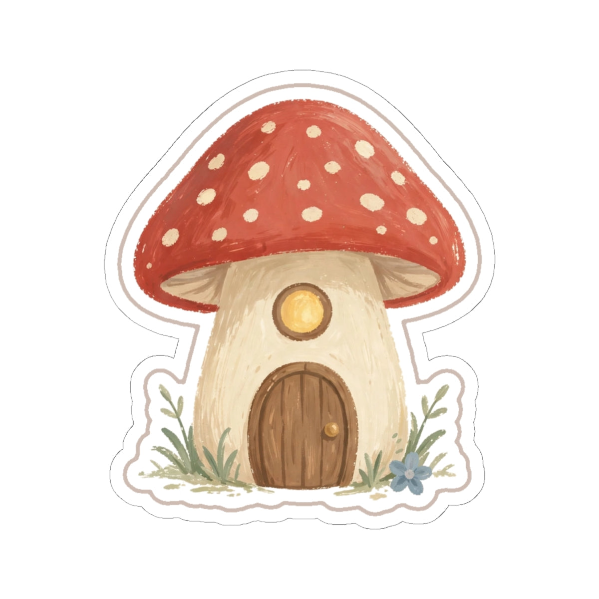 Mushroom Cottage Kiss-Cut Sticker