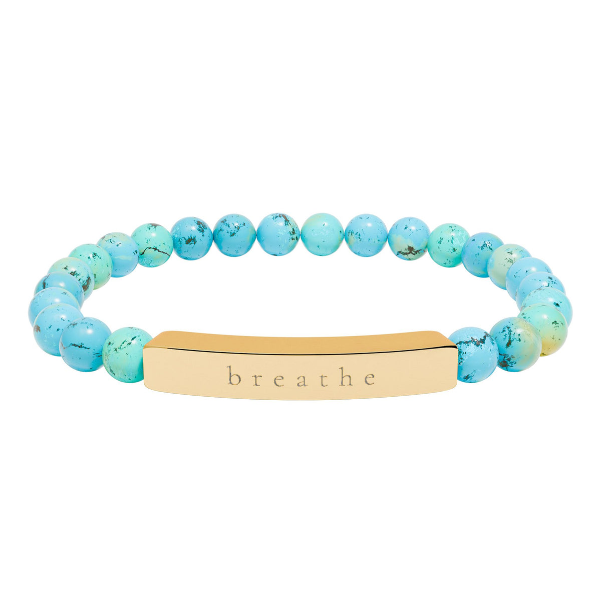 Breathe — Natural Stone Engraved Bracelet