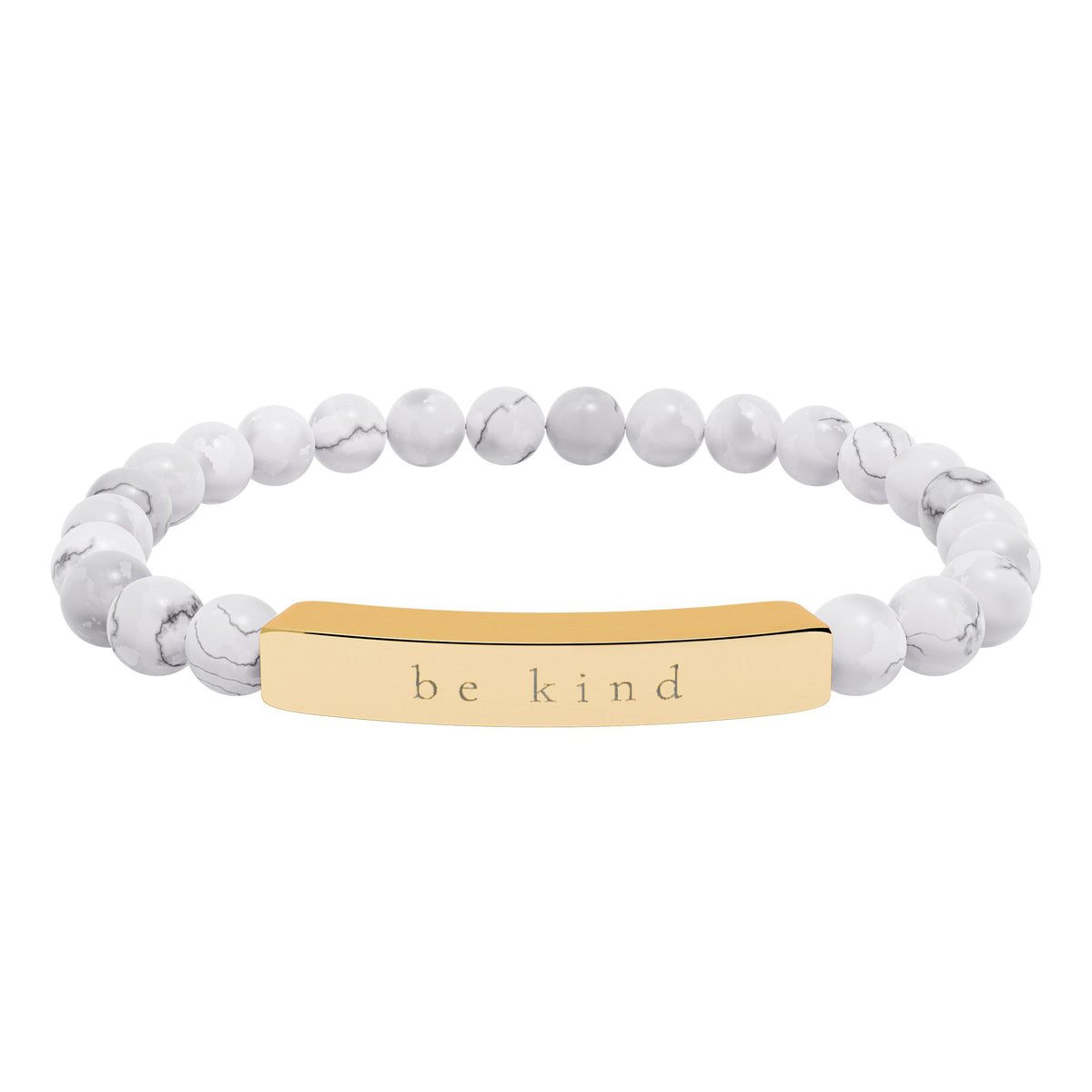 Be Kind — Natural Stone Engraved Bracelet
