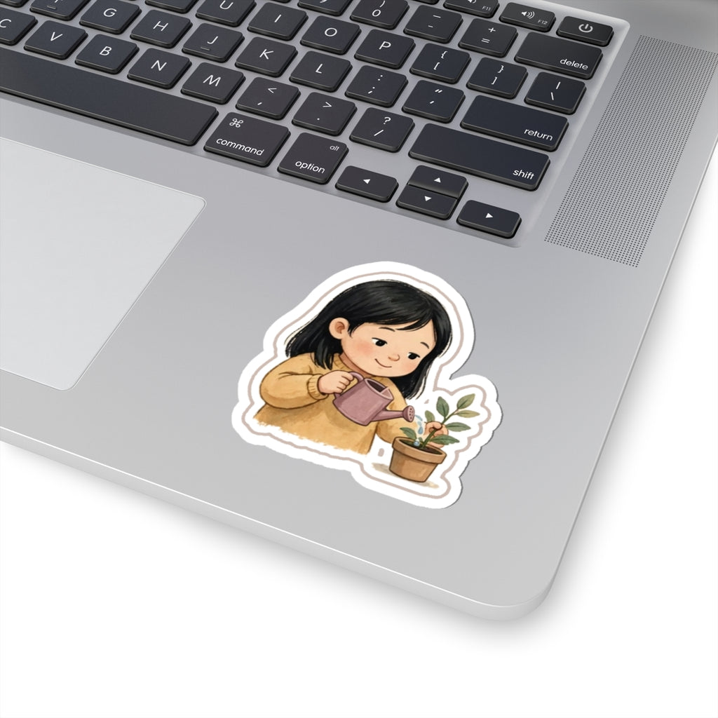 Watering Plant Kiss-Cut Sticker