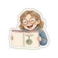 Glasses Book Kiss-Cut Sticker