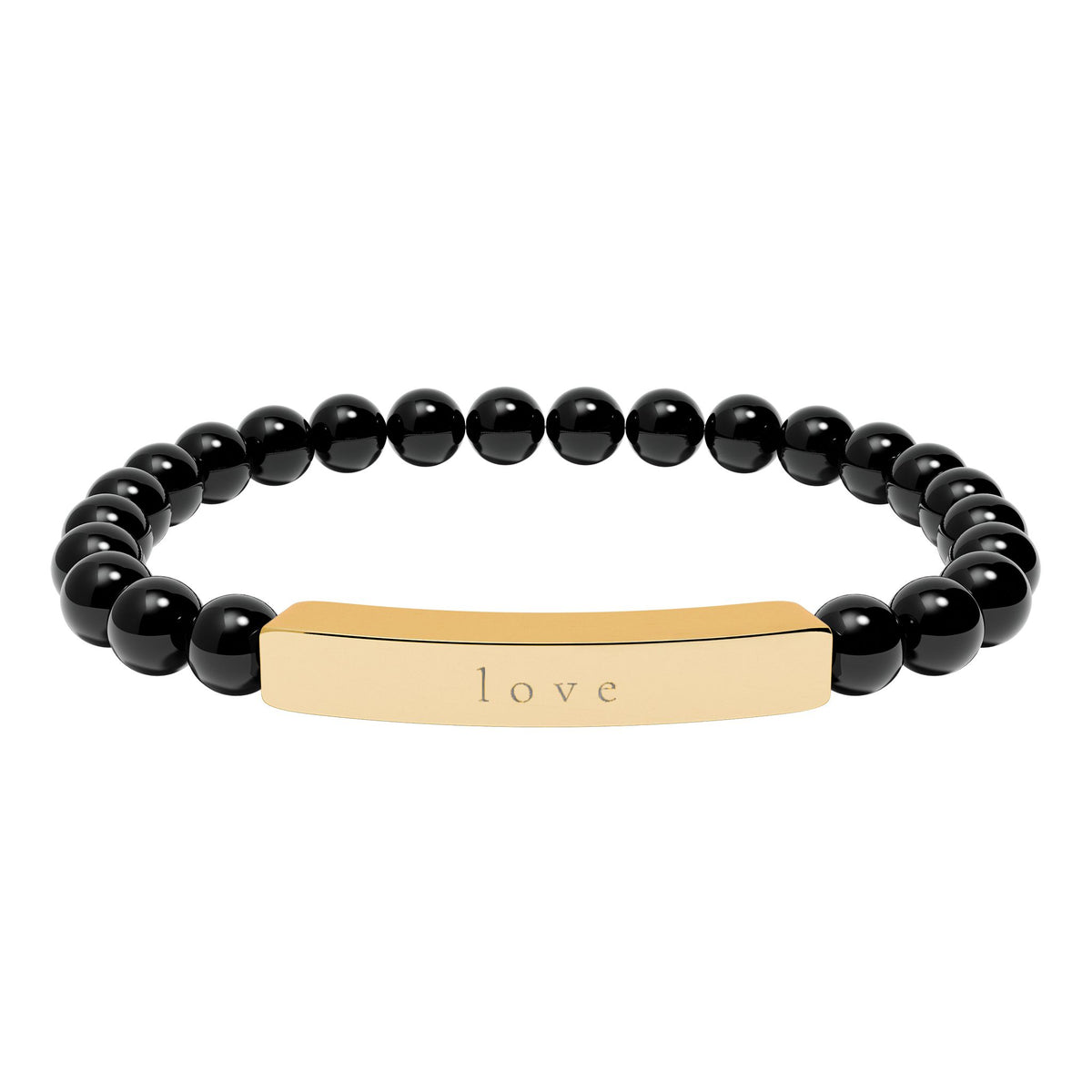 Love — Natural Stone Engraved Bracelet